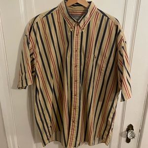 MENS Vintage striped shirt sleeve button down shirt